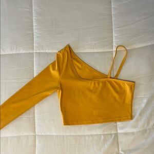 Yellow One-Shoulder Crop Top